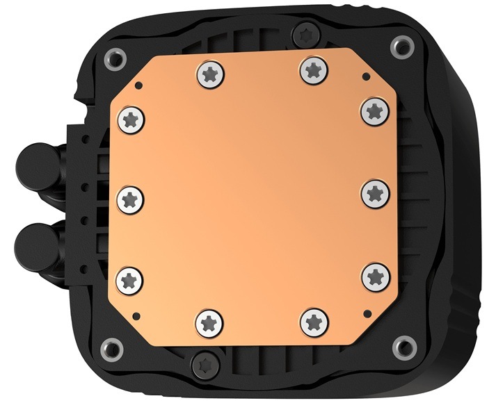 Vodní chladič DeepCool LD240 černý Detail obrázku ventilátoru.