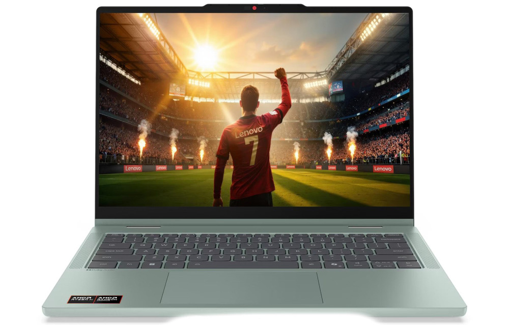 Notebook Lenovo IdeaPad 5 2-in-1 14AGP11 zelený 14" OLED displej nabízí živé barvy, hluboký kontrast a vysokou čitelnost, takže skvěle poslouží pro práci, filmy i kreativní činnosti.