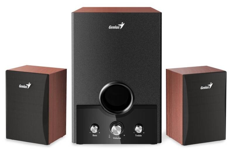 Reproduktory Genius SW-HF 1700, 2.1, Verze II. černé/dřevo