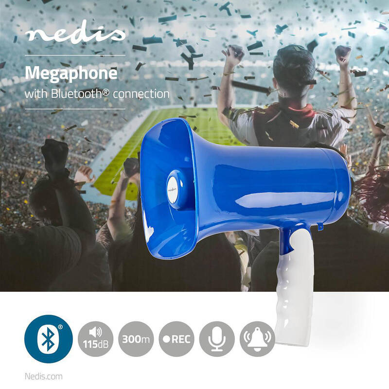 Megafon Nedis MEPH160BU bílý/modrý Megafon Nedis MEPH160BU bílý/modrý