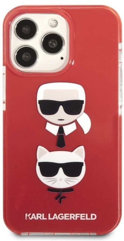 Kryt na mobil Karl Lagerfeld Karl and Choupette Heads na Apple iPhone 13 Pro červený