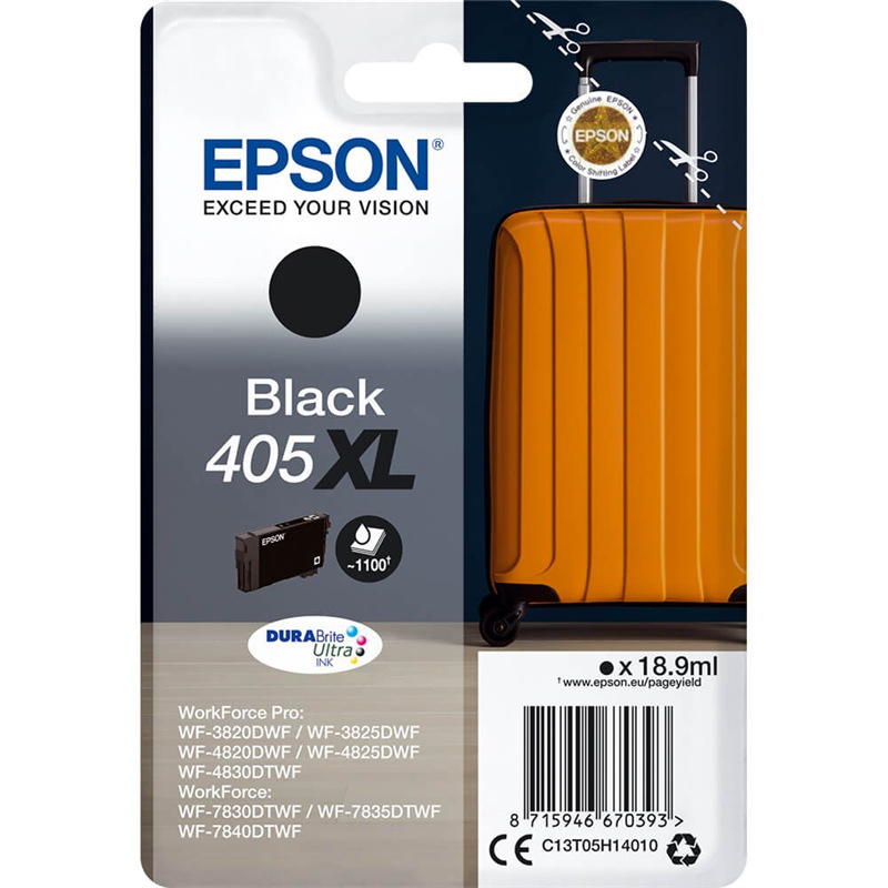 Inkoustová náplň Epson 405XL, 1100 stran černá