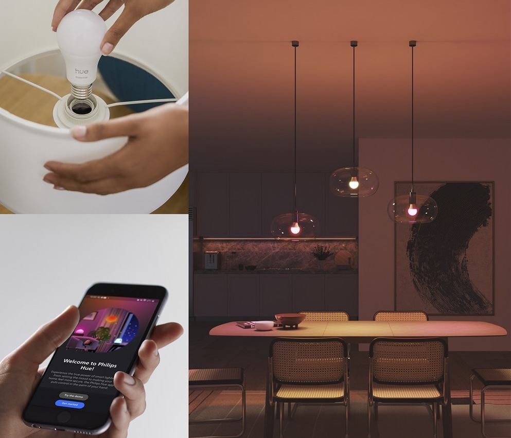 Chytrá žárovka Philips Hue Essential Bluetooth, 8 W, A60, E27, White and Color Ambiance Chytrá žárovka Philips Hue Essential Bluetooth, 8 W, A60, E27, White and Color Ambiance