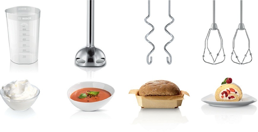 Ruční šlehač Bosch MFQ4070 stříbrný/bílý Ruční šlehač Bosch MFQ4070 stříbrný/bílý