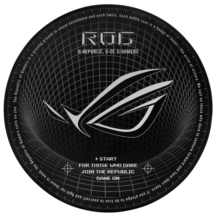 Podložka pod židli Asus ROG Cosmic Mat II s motivem ROG a vesmírnou grafikou