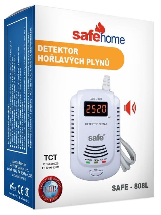 Detektor plynů Safe 808L hlásič zemního plynu Safe 808L