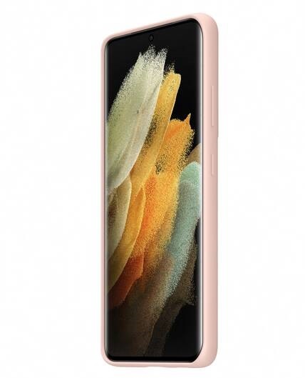 Kryt na mobil Samsung Silicone Cover na Galaxy S21 Ultra 5G růžový