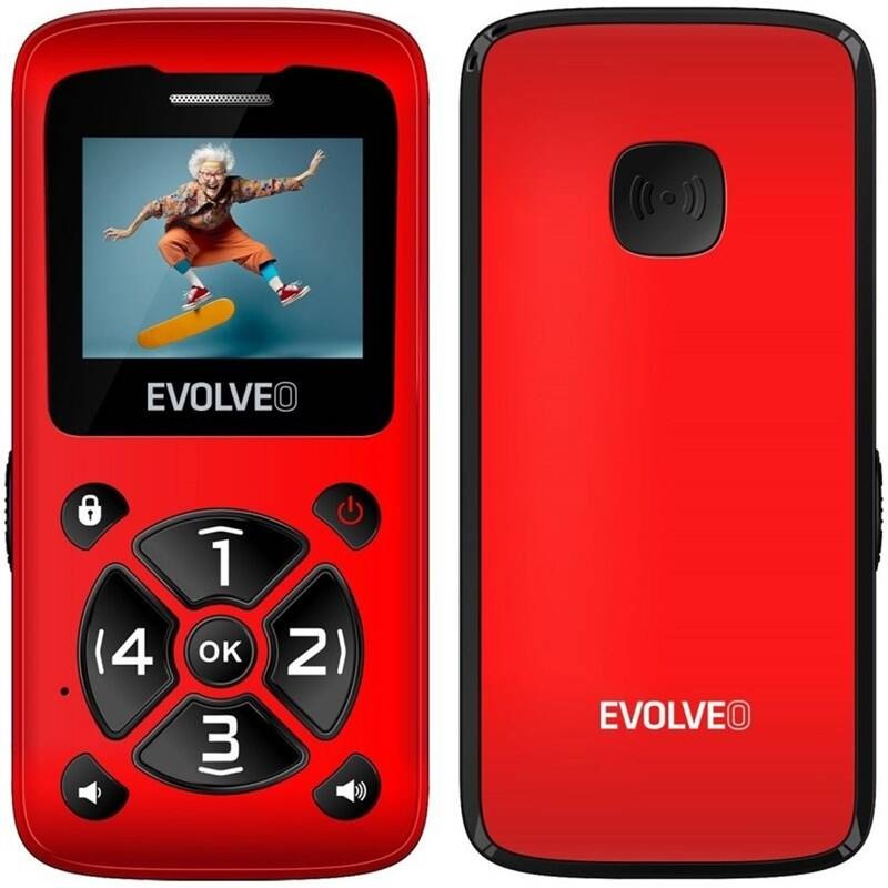 Mobilní telefon Evolveo EasyPhone ID červený