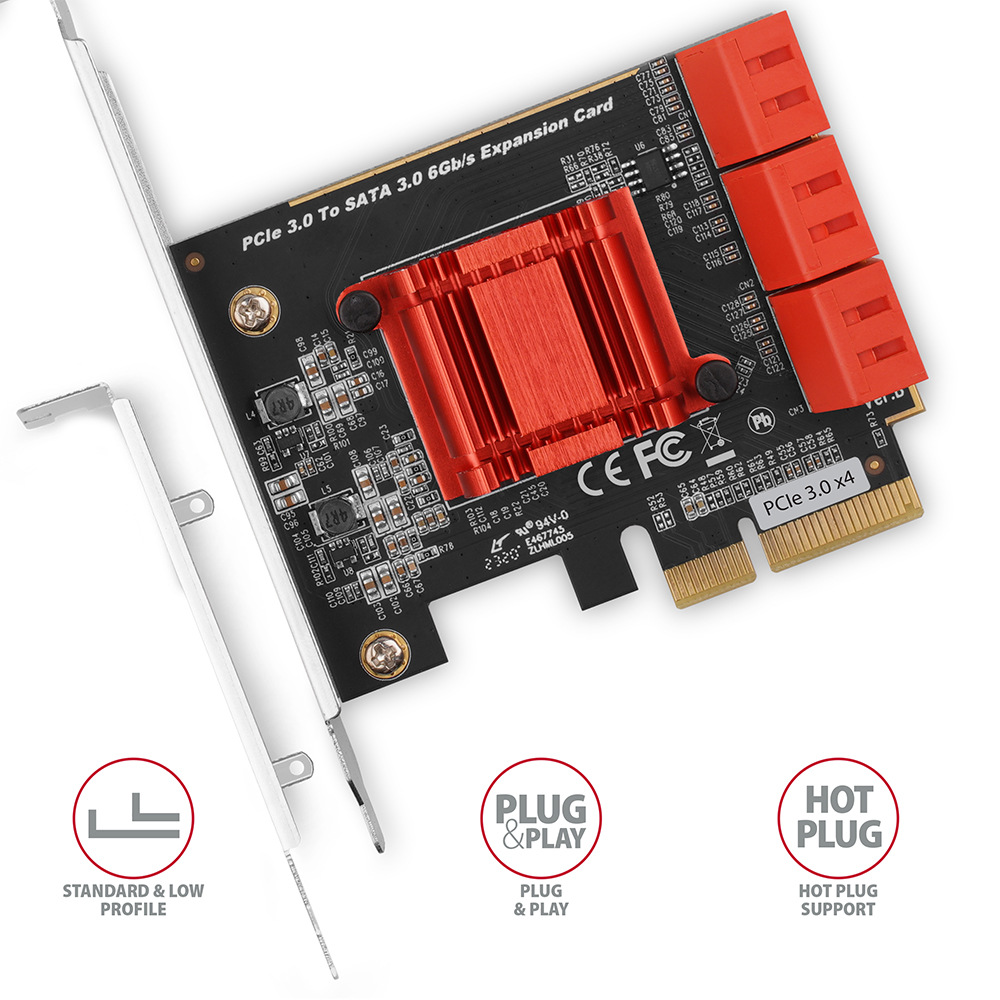 Řadič Axagon PCES-SA6 - 6x SATA 6G port Řadič Axagon PCES-SA6 - 6x SATA 6G port