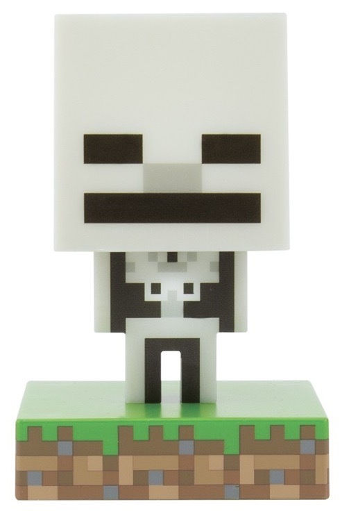 Dekorativní LED Paladone Icon Light Minecraft - Skeleton šedé/zelené