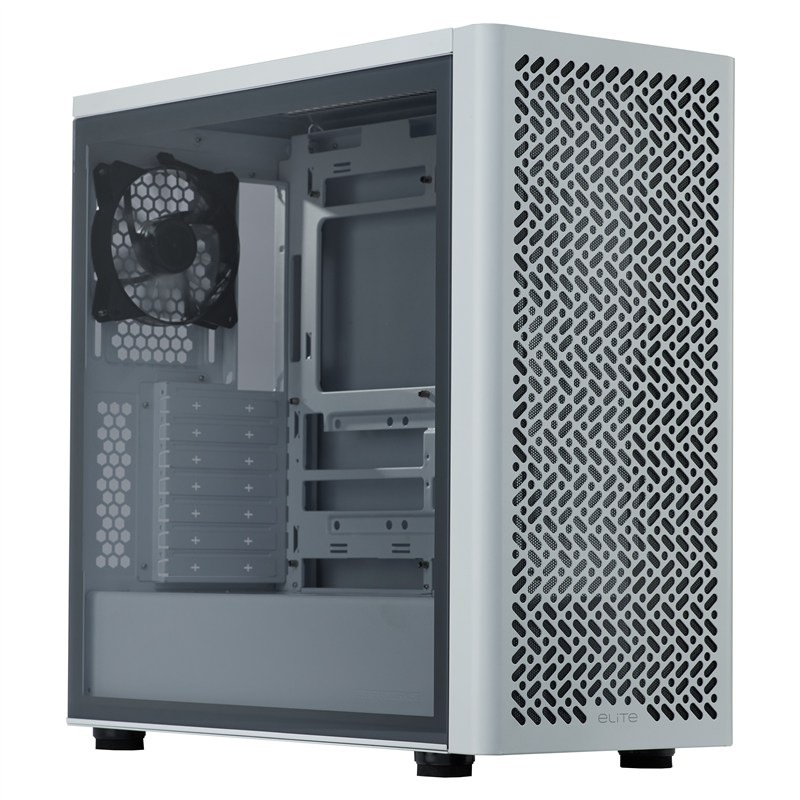 PC skříň Cooler Master Elite 502 White Lite, bílá barva.