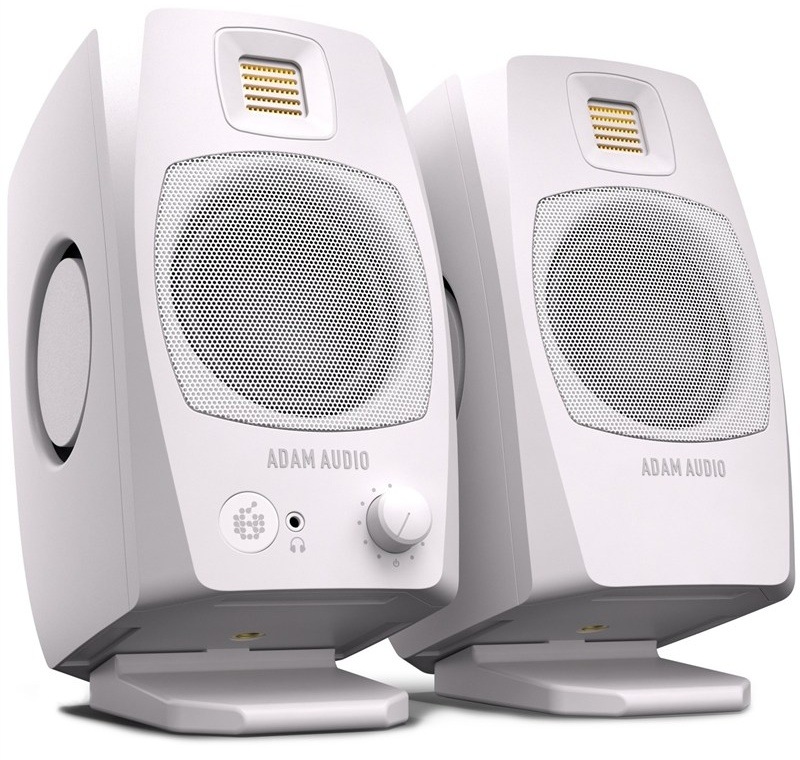 Aktivní studiové monitory Adam Audio D3V, pár na stojáncích.
