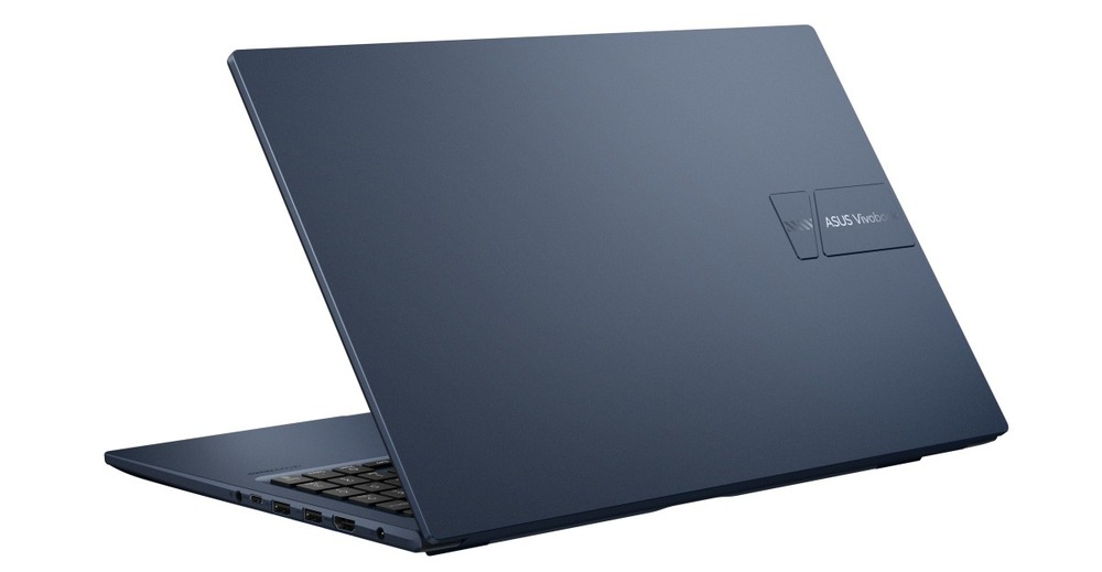 Notebook Asus Vivobook 15 stříbrný Pootevřený notebook Asus Vivobook 15 zezadu