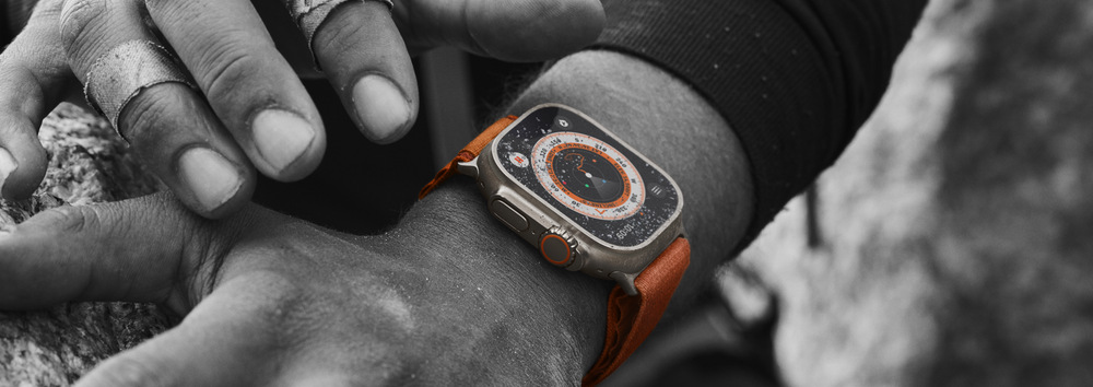 Chytré hodinky Apple Watch Ultra GPS + Cellular, 49mm pouzdro z titanu - oranžový alpský tah - M