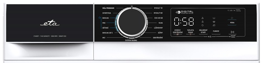 Pračka ETA 387190000A, český ovládací panel