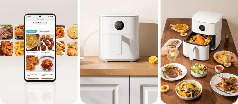 Fritéza horkovzdušná Xiaomi Air Fryer 6,5 l White MAF-W6501 bílá Lifestylová fotografie horkovzdušné fritézy