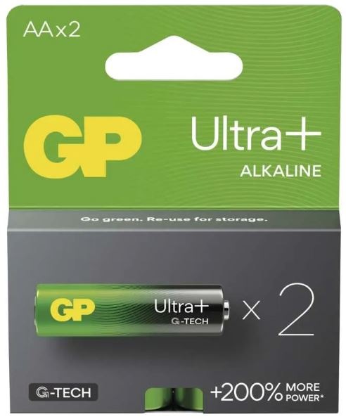 Baterie alkalická GP Ultra Plus AA (LR6), 2 ks