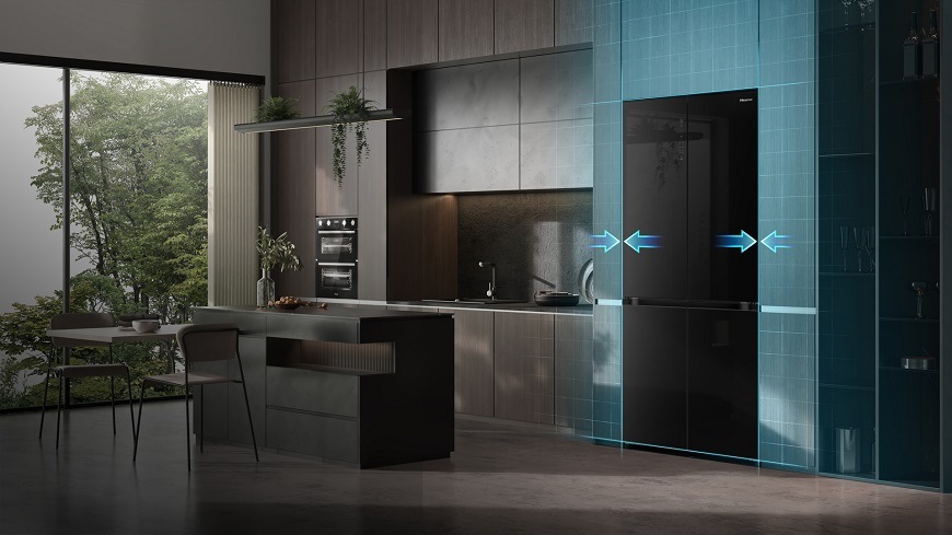 Americká chladnička Hisense RQ768N4GBE, černá, kitchenFit