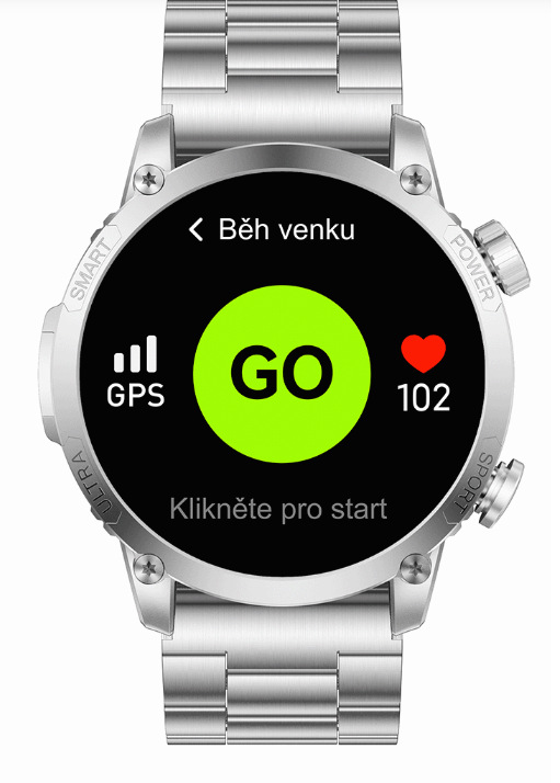 Chytré hodinky ARMODD Silentwatch 7 Pro GPS s kovovým řemínkem + silikonový řemínek černé