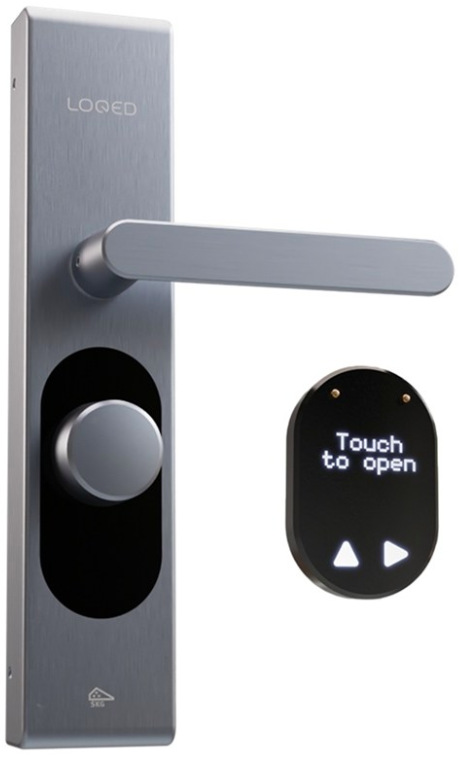 Chytrý zámek Shelly Smart Loqed Touch v nerezovém provedení s dotykovým displejem Touch to Open