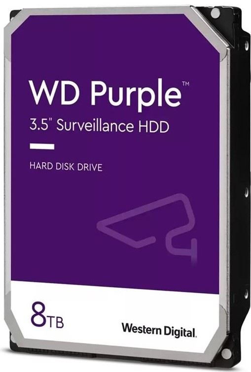 HDD 3,5" Western Digital Purple 8TB SATA 6 Gb/s, rychlost otáček: 5400 ot/min, 256MB cache