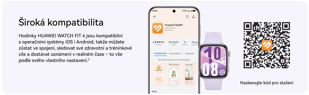 Chytré hodinky Huawei Watch Fit 4 černé