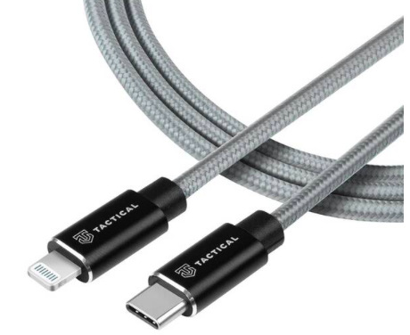 Kabel Tactical Fast Rope Aramid USB-C/Lightning MFi 0,3 m šedý Kabel Tactical Fast Rope Aramid USB-C/Lightning MFi 0,3 m šedý