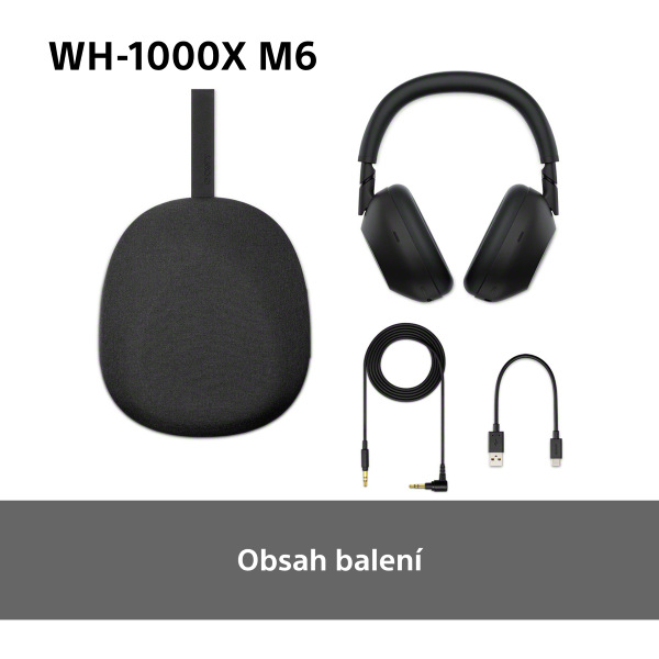 Sluchátka Sony WH-1000XM6, Noise Cancelling - stříbrná