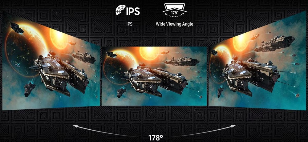 Herní monitor Samsung Odyssey G5 G53F černý Detail monitoru Samsung Odyssey s IPS rozlišením