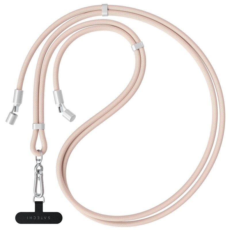 Popruh na krk Satechi s integrovaným USB-C kabelem, růžová barva