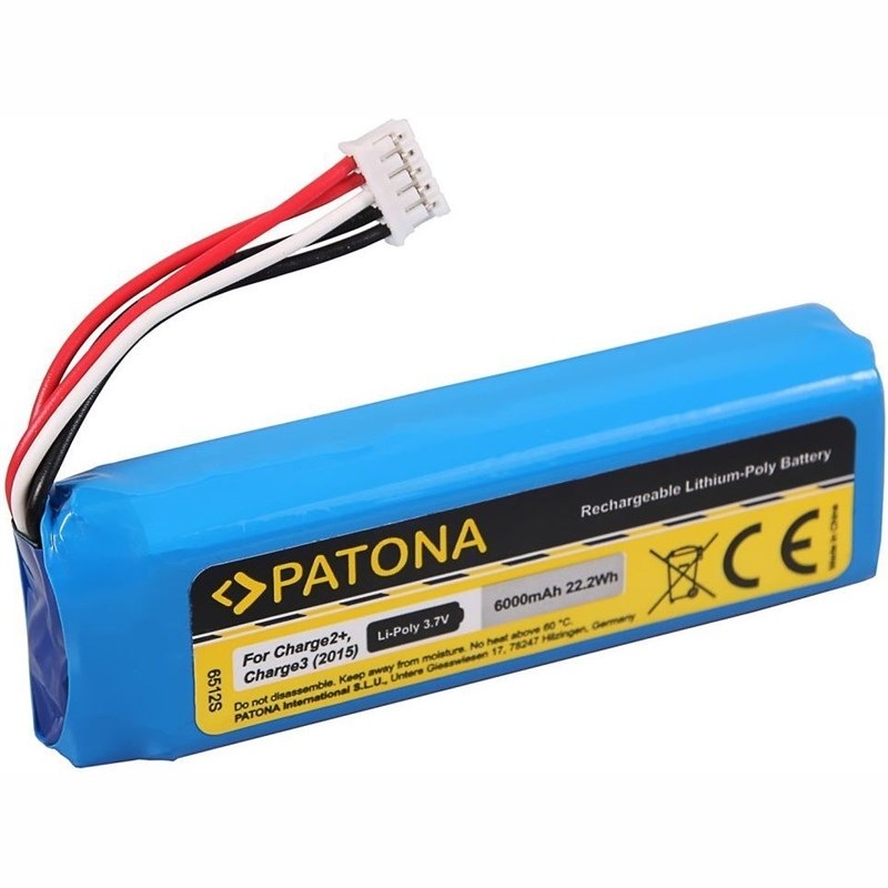 Baterie PATONA pro reproduktor JBL Charge 2+ 6000mAh 3,7V Li-Pol MLP912995-2P modré