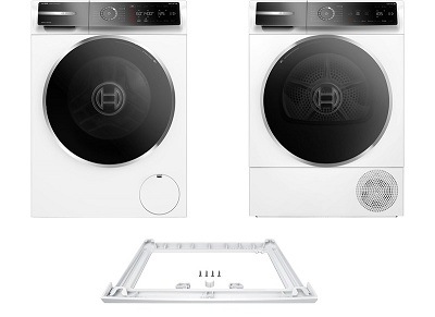Set Bosch pračky WGB244A2BY, sušičky WQB246DNBY a mezikusu WTZ27510