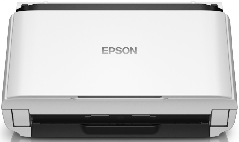 Kompaktní skener Epson WorkForce DS-410 v zavřeném stavu, bílo-černý design