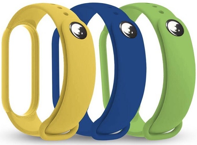 Řemínek RhinoTech na Xiaomi Mi Band 3/4 (3 Pack) modrý/žlutý/zelený