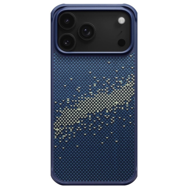 Kryt na mobil Pitaka Aramid ProGuard Milky Way Galaxy na Apple iPhone 17 Pro Max - modrý/žlutý
