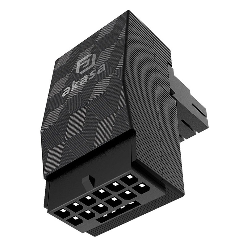 Adaptér AKASA G-Nexus P16, 90° 12VHPWR Adapter, 12+4P male na 12+4P female - černý