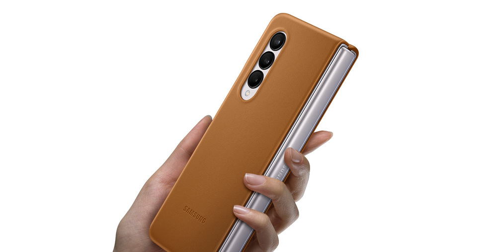 Kryt na mobil Samsung Leather Cover Galaxy Z Fold3 černý