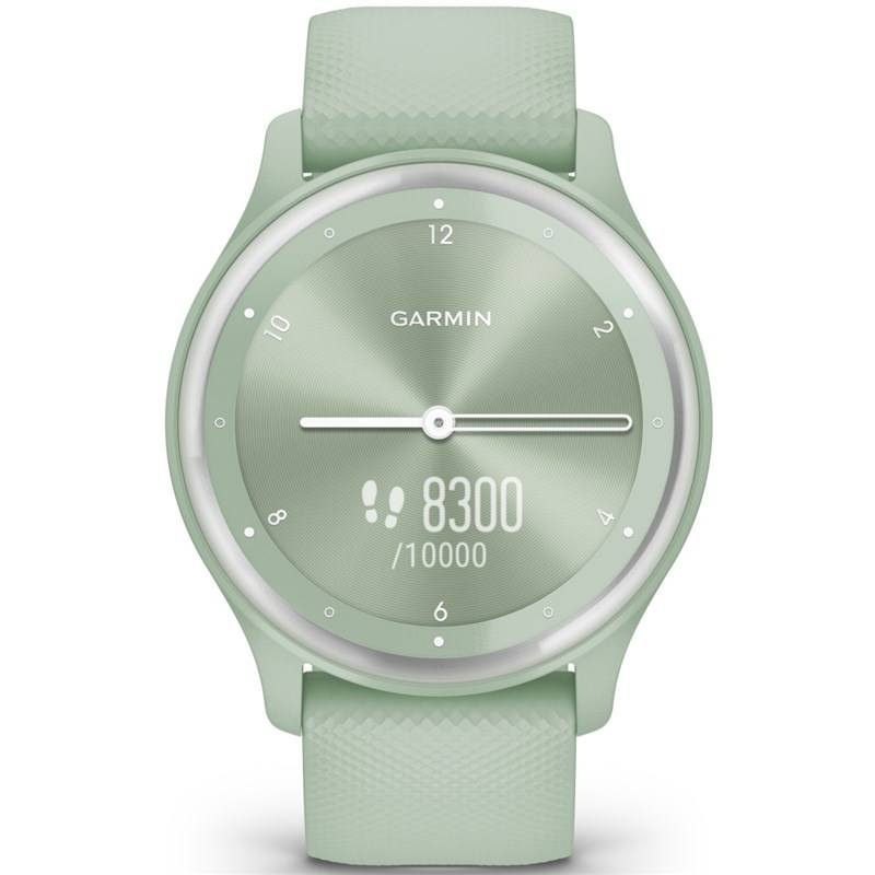 Chytré hodinky Garmin vívomove Sport - Silver / Cool Mint Silicone Band