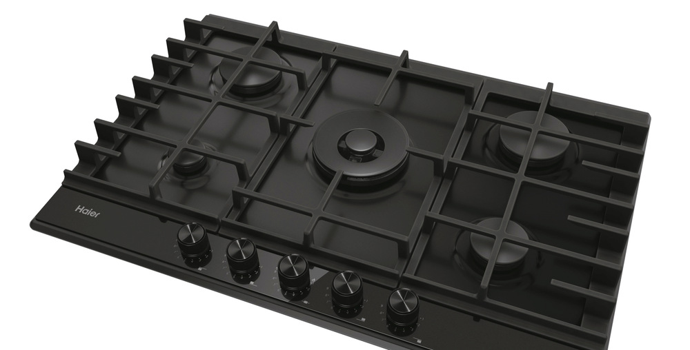 Plynová varná deska Haier Gas On Metal Series 6 HAHG7W5HEB černá Plynová varná deska Haier Gas On Metal Series 6 HAHG7W5HEB černá