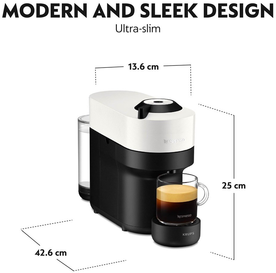 Kapslový kávovar Krups Nespresso Vertuo Pop XN920110 bílý Kapslový kávovar Krups Nespresso Vertuo Pop XN920110 bílý