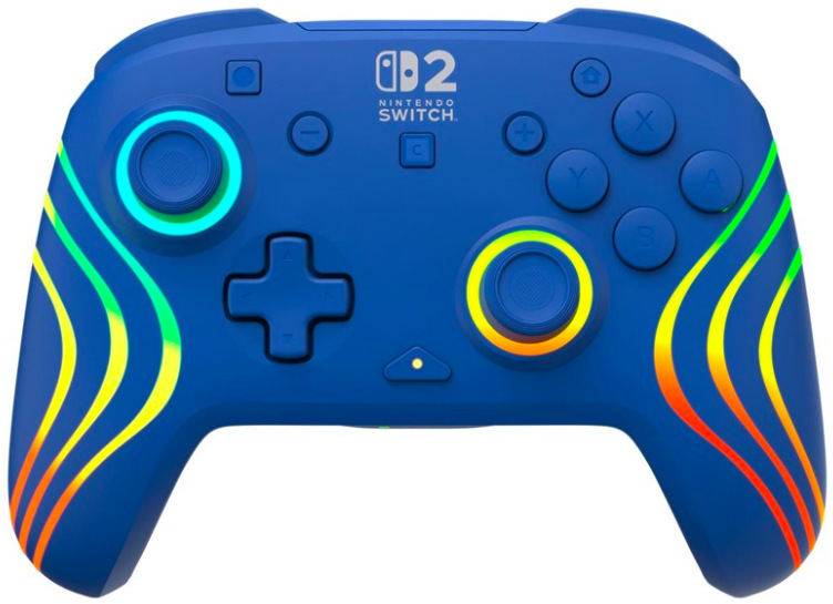 Modrý gamepad Turtle Beach Afterglow Wave s barevným RGB podsvícením