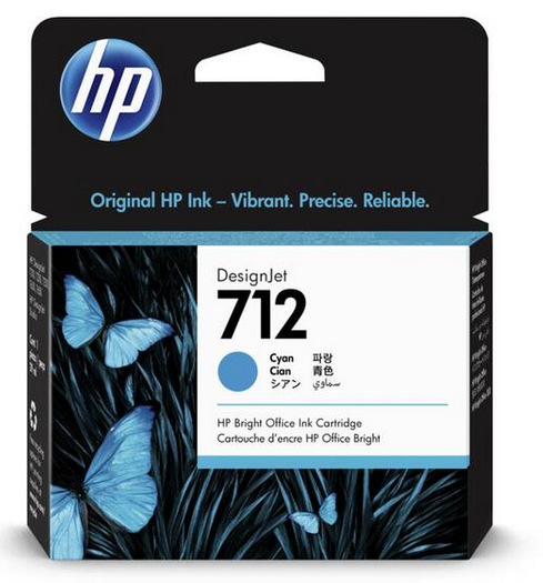 HP 712, 29 ml - azurová (3ED67A)