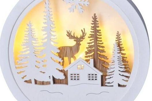 LED dekorace Solight závěsná, les a jelen, 2x AAA LED dekorace Solight závěsná, les a jelen, 2x AAA
