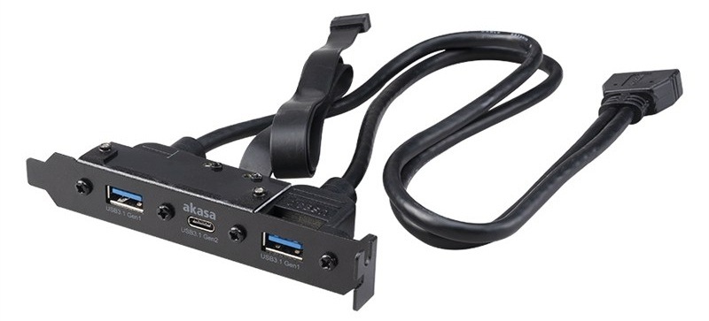 Adaptér AKASA USB3.1 Gen2 internal adapter cable & dual Gen1 Type-A Ports - černý