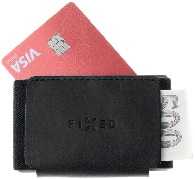 Peněženka FIXED Tiny Wallet z pravé hovězí kůže - černá