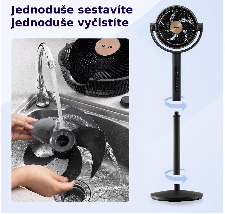 Ventilátor stojanový Levoit TempSense R432 DC Cyclone Fan černý Ventilátor stojanový Levoit TempSense R432 DC Cyclone Fan