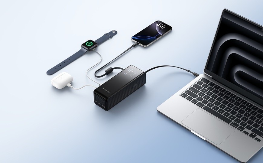 Powerbanka EcoFlow RAPID 25000mAh, 170W, 2x100W USB-C kabel stříbrná Powerbanka EcoFlow RAPID 25000mAh, 170W, 2x100W USB-C kabel stříbrná