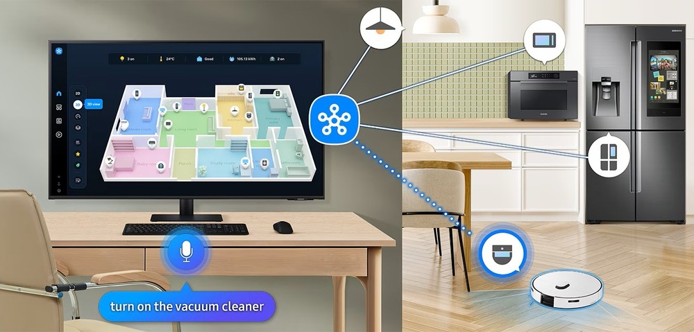 Připojte všechna chytrá zařízení v domácnosti a spravujte je na jednom místě na monitoru Samsung Smart Monitor M7