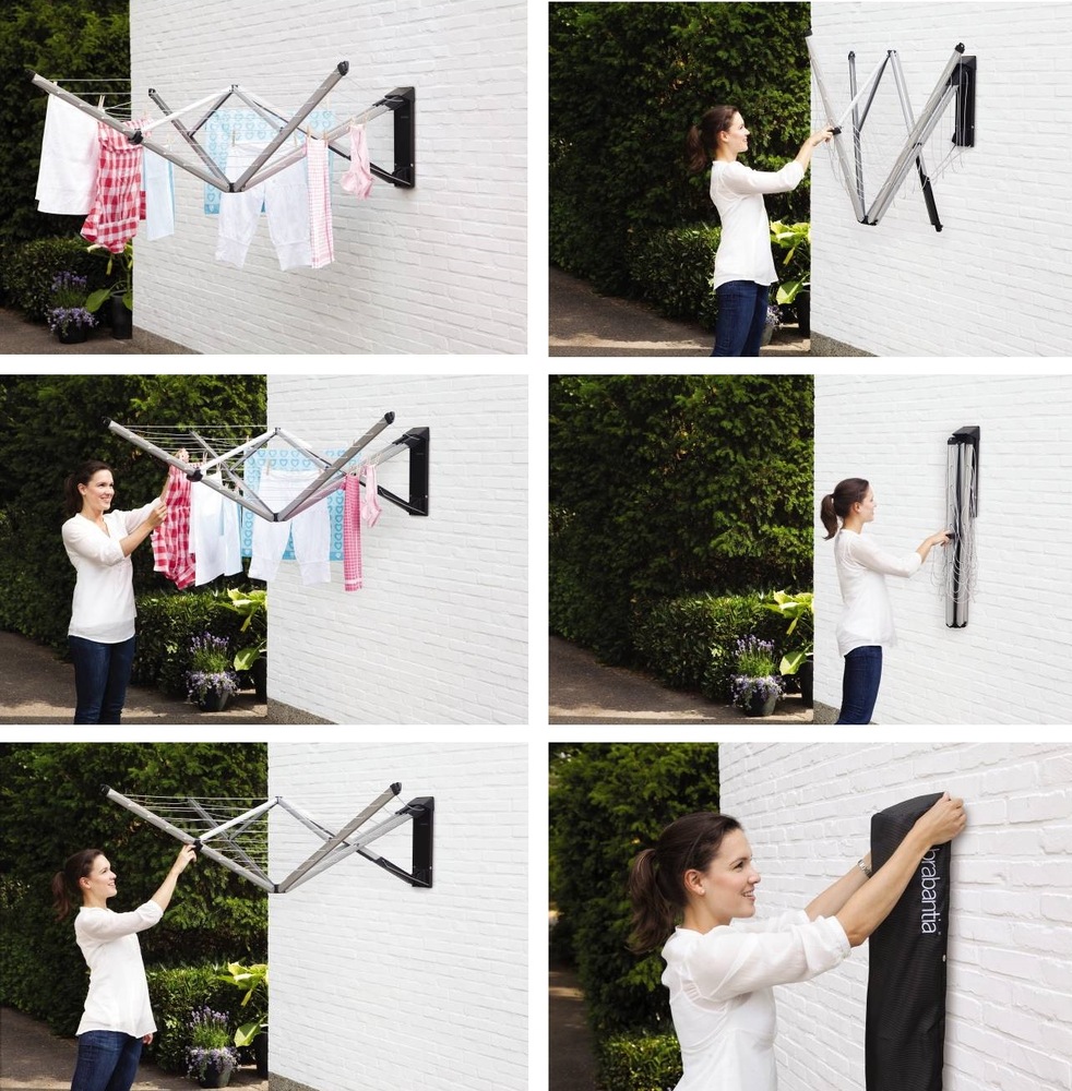 Sušák na prádlo Brabantia WallFix, 24 m