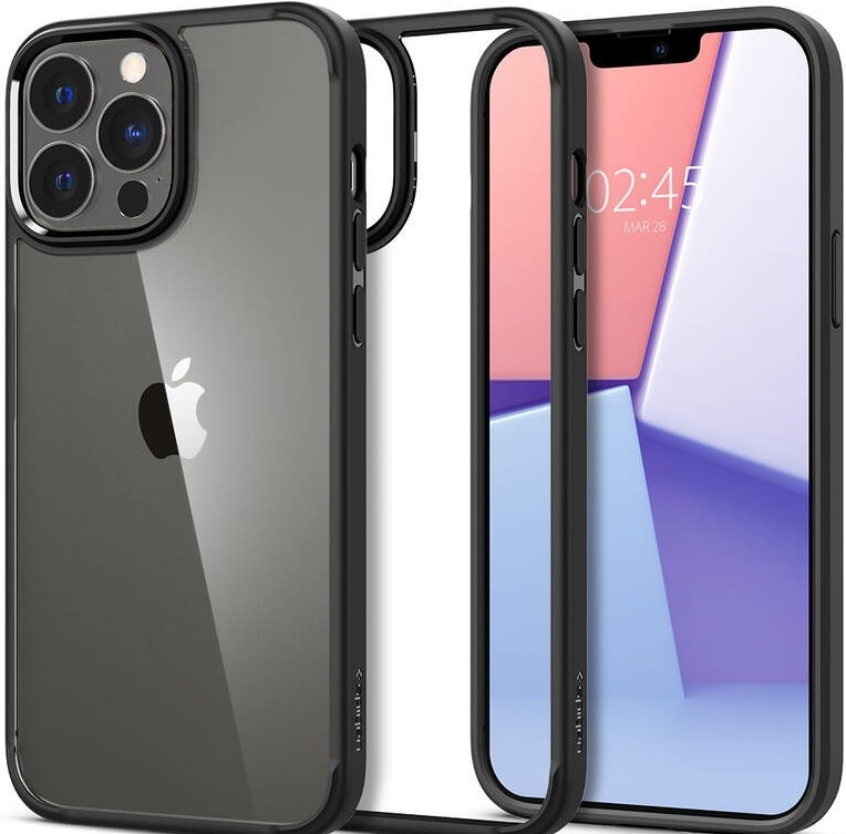 Kryt na mobil Spigen Crystal Hybrid na Apple iPhone 13 Pro černý/průhledný Kryt na mobil Spigen Crystal Hybrid na Apple iPhone 13 Pro černý/průhledný
